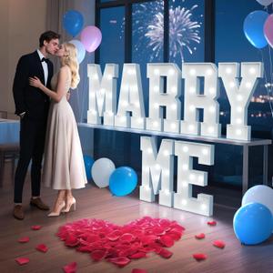 2FT Marry Me Light up Letters, Marquee Letters for Wedding Decor, 27.6 inches