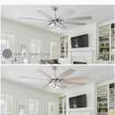 72 Inch Ceiling Fans with Lights, Large Modern Ceiling Fan with Remote Control for Living Room Kitchen, Dimmable, 6 Speed Reversible DC Motor, Dual Finish