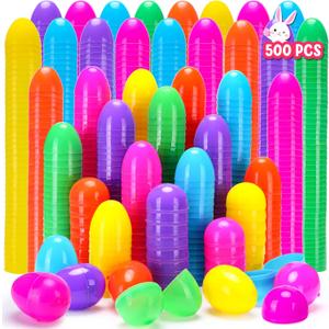 YEAHBEER 500 Easter Eggs, 2.36 Assorted Bright Colors Plastic Eggs Fillable for Party Hunt Favor Easter Basket Stuffers Fillers