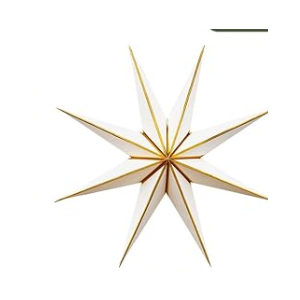 Christmas Hanging Paper Stars, Cardstock Star Decorations, Star Lanterns, White, Gold, Brown for Holiday Christmas Home Decor Star 