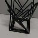 MyGift Twisting Geometric Matte Black Metal Pizza Riser Racks / Food Display Stands, Set of 3