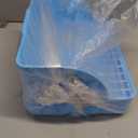 Rat Small Litter Box, 10"x8" Square Corner Litter Box Training Pan with Grid Potty Tray Toilet for Cage Small Animal/Rabbit/Guinea Pig/Bunny/Ferret (Blue)