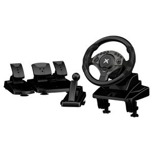 DOYO F9 Pro Gaming Steering Wheel with Pedals and Shifter for PC, PS3 | 270/450/900 USB Sim Racing Wheel, H-Shifter & Linear Pedals, 11.02"/28CM Oversized, Dual Vibration, Adjustable Tilt Height