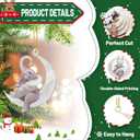 3 x Christmas Tree Decorations, Acrylic Animal Christmas Ornaments, Home Decoration, Party Decoration, Small Animals on The Moon (Elephant)