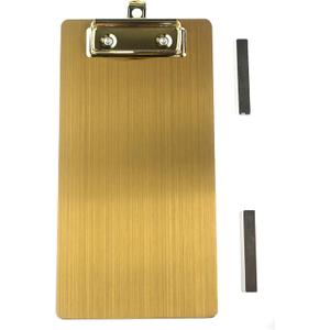 Mini Stainless Steel Magnetic Clipboards,48 Gold Clipboard A7 Size, Metal Clip Board with Low Profile Clip (4.3"x8.5")