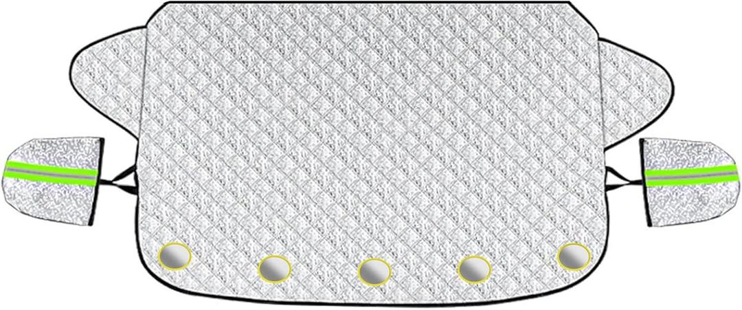 Car Windshield Snow Ice Cover, Magnetic Windshield Cover for Ice and Snow with Side Mirror and 5 Layers Protection, Windshield Sun Shade Foldable or Most Standard Cars, SUV