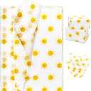100 Sheet Bohemian Sun Wax Paper for Food Tissue Paper Gift Wrapping Yellow Sun DIY Baking Kitchen Package for Summer Hawaii Wedding Picnic Hamburgers Sandwiches Desserts