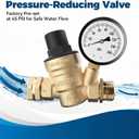 RVGUARD RV Water Pressure Regulator Valve, CSA Approved, Lead-Free Brass Adjustable Water Pressure Reducer with Gauge and Inlet Screen Filter for RV Camper Travel Trailer