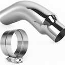 Exhaust Tip, 4 Inch Diesel Exhaust Tip Elbow Tip with clamps, 4 to 6 Inch Exhaust Chrome Exhaust Tips Elbow Polished Diesel Exhaust Tip for Pickup Truck, Car, Truck