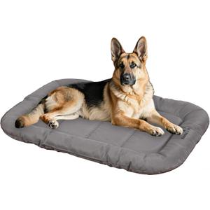KHONSU PET Durable Dog Bed Tough and Tear Proof Dog Crate Bed, 800lbs Tear Strength PVC-Backed Waterproof Ped Bed Mat Indoor & Outdoor Use for Dogs up to 90 lbs (XL(42"x29"x3", Gray)