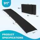Heeyoo 91" Extra Long Folding Dog Ramp for SUV, Heavy Duty Pet Ramp
Supports Up to 350 lbs, Heavy-Duty Aluminum Frame, High-Traction Non-Slip Grid Surface, Safety Tether Included