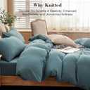 PURE ERA Jersey Knit Duvet Cover Set 100% T-Shirt Cotton Super Soft Comfy 2pc Bedding Set with Zipper Closure (Solid Cerulean Blue, Twin)