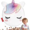 Unicorn Microwave Heating Pad for Pain Relief, Unscented Microwavable Heating Pads Stuffed Animal for Cramps, Neck Shoulder, Muscles, Natural Small Heat Pack Moist Heat with Washable Cover