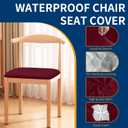 Waterproof Dining Chair Seat Covers Set of 6, Stretch Removable Dining Room Seat Covers for Dining Chairs, Kitchen, Hotel, Party