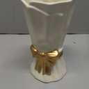 Bow Vase, White Flower Vase for Home Decor, White Ceramic Vases for Boho Style, 9.3 Inch Large Vases for Ideal Shelf Decor/Table/Living Room. (Glazed Exterior and Interior)