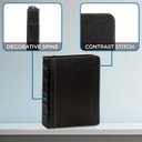 Samsill Vintage Leather Mini 3 Ring Zipper Binder, 1 Inch Round Ring Capacity (Holds 200 Sheets), 5.5 x 8.5 Inch Documents, Notebook Organizer, Planner, Black with Contrast Stitching