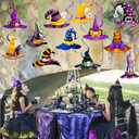 2 x 24Pcs Witch Hat Theme Hanging Swirls Halloween Party Decorations Halloween Witch Hats Theme Ceiling Swirl Streamers for Witches Themed Birthday Party Baby Shower Supplies