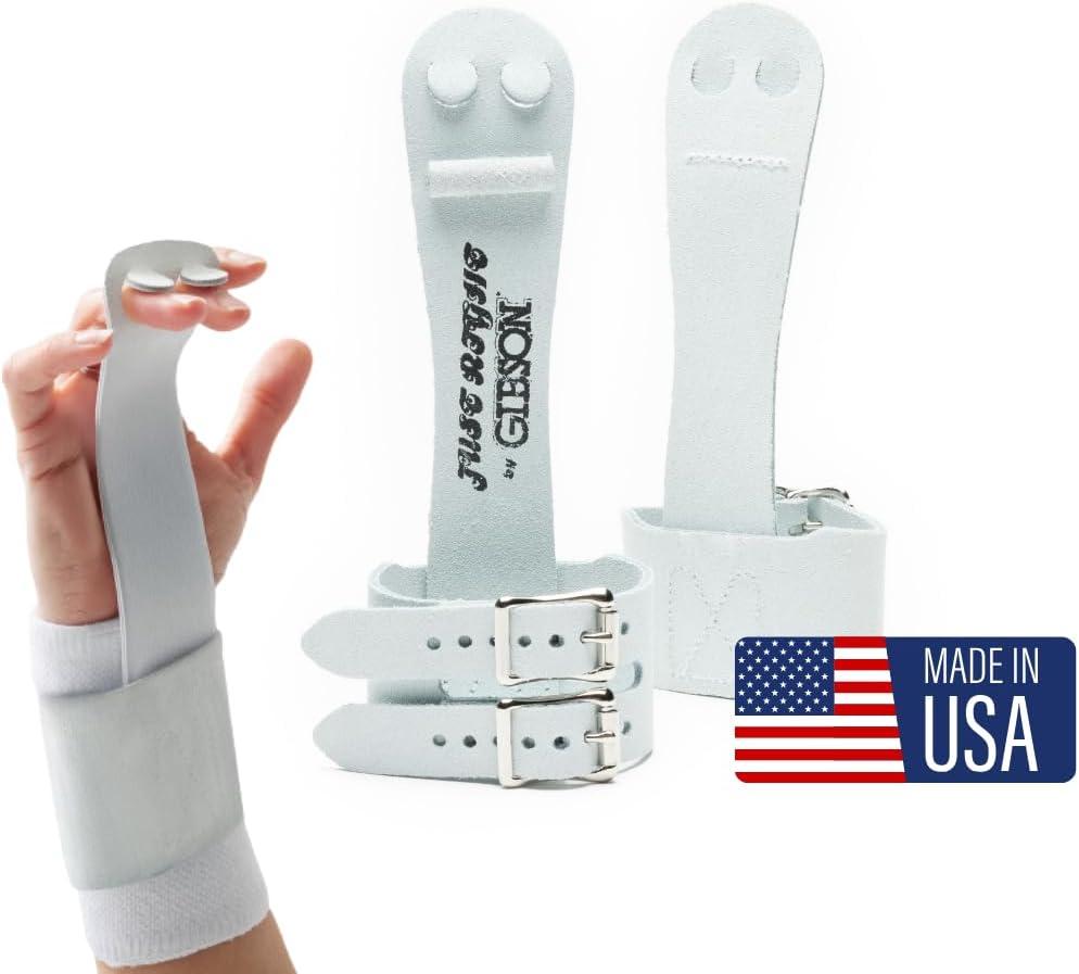 Gibson Athletic Just Right Uneven Bar Gymnastics Grips for Girls - Narrow Fit Leather Hand Grips for Gymnastics Bars - Gymnastics Equipment & Accessories, Made in USA (X Small)