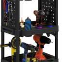 HOMCOM 3-Tier Rolling Tool Cart with Wheels, 200 LBS Capacity Plastic Utility Cart with Side Shelves, Mobile Service Tool Organizer for Garage, Warehouse, Workshop, Black