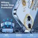 luolnh Compatible with iPhone 15 Case,for Women Girls,Shockproof Clear Floral Pattern Hard Back Cover for iPhone 15 6.1" 2023 -Barley Flower