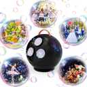 Bubble Machine Automatic Bubble Blower for Kids Toddlers Spherical LED Bubble Maker Electric Auto Rotating 45/360 Outdoor Toy for Easter and Birthday Gift Party Wedding