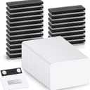 50 Set Name Tags Reusable Name Badge Magnet 3.4 x 2.1'' Blank Magnetic Badge Holder for Personalized Jacket Shirts DIY Kit Office School Supplies (Black)