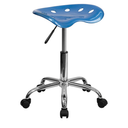 Flash Furniture Taylor Vibrant Bright Blue Tractor Seat and Chrome Stool
