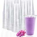 TashiBox plastic cups [24 oz 100cups],Clear Crystal disposable plastic cups,smoothie cups