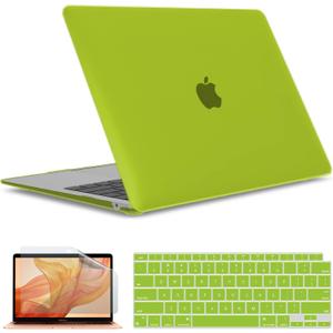 IBENZER Compatible with New MacBook Air 13 inch case 2022 2021 2020 M1 A2337 A2179 A1932, Hard Shell Case&Keyboard Cover&Screen Film for Mac Air 13 with Touch ID (2018-2022), Avocado Green,AT13-AVGN+2