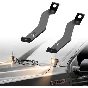 Hood Mount Light Brackets for 15-26 Ford F150, Front A-Pillar F150 Engine Hood Ditch Light Pods Mount for 15-26 Ford F-150 F150 (NOT for 24-26 Tremor & STX Model & Raptor Model) Only 2 PCS Brackets