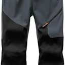 Buyboxs Kids Winter Pants Fleece Lined Waterproof Boys Ski Pants Thermal Outdoor Softshell with Zipper Pockets L