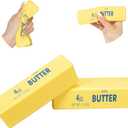 2Pcs Butter Squishy Toy, Soft Slow Rising Butter Block, Realistic Texture Sensory Play Toy, Fidget Toy Fun Desk Toy for Kids, Teens & Adults (2 PCS Small)