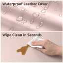 YENING Wipeable Changing Pad for Dresser Waterproof Leather Baby Diaper Changing Pads Washable Nursery Change Mat Pink, 31.5"L x 15.7"W x 3.6"H