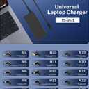90W Universal Laptop Charger Compatible with HP Dell Asus Lenovo Acer Sony AC Adapter IBM Gateway Notebook Ultrabook Chromebook Pavilion Inspiron Latitude Power Supply Cord with 15 Tips