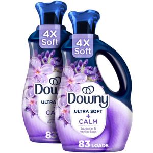 Downy Ultra Soft Fabric Softener Liquid, Calm, Lavender and Vanilla Bean, 56 fl oz, 83 Loads, Downy Fabric Softener, Laundry- Pack of 2 (56 Fl Oz (Pack of 2))