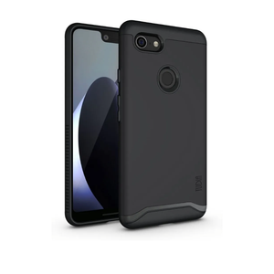 TUDIA DualShield Designed for Google Pixel 3 XL Case (2018), [Merge] Shockproof Military Grade Raised Edge Slim Dual Layer Heavy Duty Protection - Matte Black