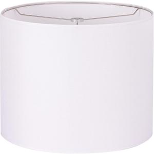Wellmet 16"x16"x12" Assembly Required Lampshade for Table Lamp, Bedside Lamp, Floor Lamp, Fabric Drum Lampshade Classic Modern Style, Spider Fitter, White