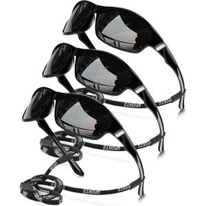 Polarized Sports Sunglasses for Men, UV400 Protection Lightweight Wrap Around Sun Glasses for Cycling Fishing Driving