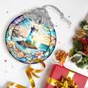 Stained Glass Suncatcher, Jocidea Lighthouse Ornament, Christmas Ornaments, Holidays Ornaments, Christmas Tree Decor, Lighthouse Decor for Home, Lighthouse Gifts