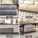 4 Pcs Under Couch Storage, Under Couch Storage Container with Lid, Foldable Under Sofa Storage with Divider, Space Saving Under Couch Storage Box for Accessary