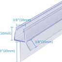 Shower Door Bottom Seal 2-Pack 3/8" x 39" Frameless Glass Shower Door Seal Strip Stop Leaks Create a Water Barrier with Extra Long Lip Covers up to 0.787" (20mm) Gap Replacement Bottom Seal