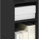 Furinno Fulda Book Shelf, 2-Tier Modern Narrow Bookshelf, 10-in Width Bookcase, 9.3" x 9.8" x 21.2", for Living Room, Bedroom, Home Office, Blackwood