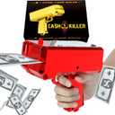Gusil Money Gun Shooter Cash Cannon Bills Gun Make It Rain Toy Gun,Handheld Spary Cash Gun for Game Movies Party Supplies