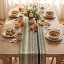 Artoid Mode Black Farmhouse Woven Table Runner, Seasonal Holiday Rustic Kitchen Dining Table Decoration for Home Party Decor 12x72 Inch