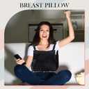 Suzile Mastectomy Pillow for Recovery Mastectomy Recovery Supplies Soft Breast Pillow for Breast Cancer Post Essentials, Internal and External Pockets for Ice Pack Remote Controls Phones(Black)