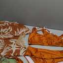 Women One-Piece Swimsuit with Cover up Wrap Skirt Sarong Bathing Suit Beach Outfit Summer (Small, Brown Orange Y305)