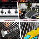 TNTOR Grill Brush with Scraper, 18" Adjustable Handle BBQ Grill Brush for Outdoor Grill, Extra Strong Grill Cleaner Accessories for Grill/Smoker/Gas/Charcoal Grill Cleaning-Grill Gifts for Men/Dad