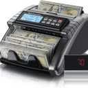 LOLARAN AL1000 Money Counter Machine with Value Counting, Support Dollar and Euro, UV, MG, MT, IR, DD Counterfeit Detection, Cash Counter with LCD Display, Batch and Add, 1,000 Notes/Min