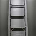 4 Step Ladder, DIAMONDFORGE Folding Step Stool with Wide Anti-Slip Pedal, Anti-Slip Feet and Handgrip, Sturdiest Steel Construction, Steel Ladder for Home, White