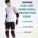 BODYPROX Knee Pads Elbow Pads Wrist Guards Set for Inline Skating, Skateboarding, Roller Derby and BMX Ride.